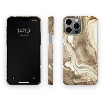 Ideal of Sweden Case for iPhone 14 Pro Max Fashion - Golden Sand Marble